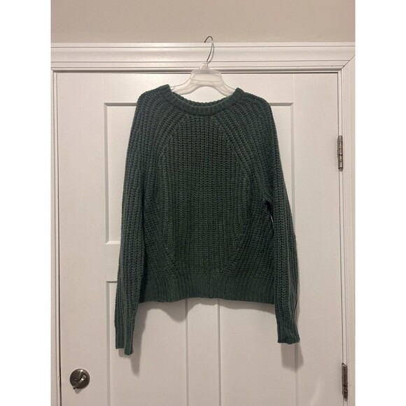 A New Day Sweater Women’s Size Large Green Chunky Knit Super Soft Waist Length - Picture 5 of 5